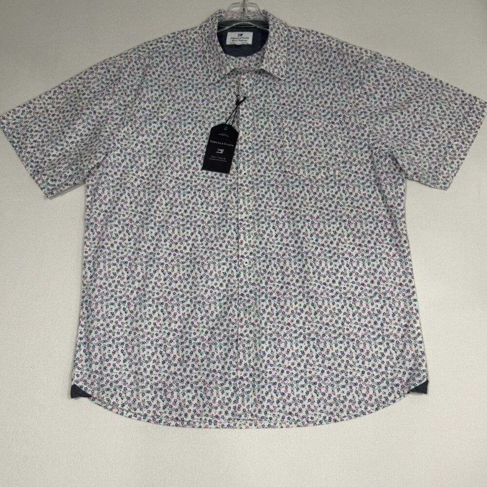 Thread and Cloth Long Sleeved mens XXL Shirt White Floral NWT